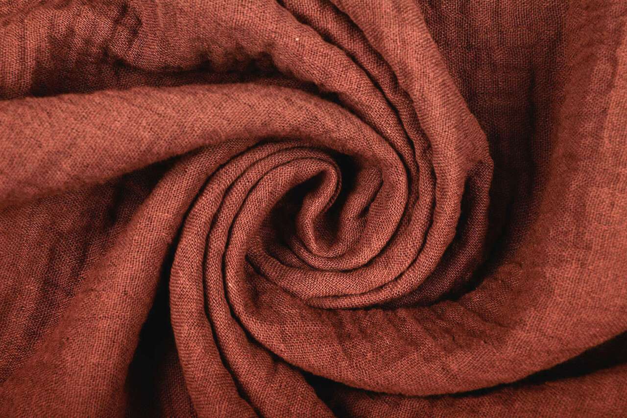 Oeko-Tex®  Coton Double Gaze Tissu Brique Rouille