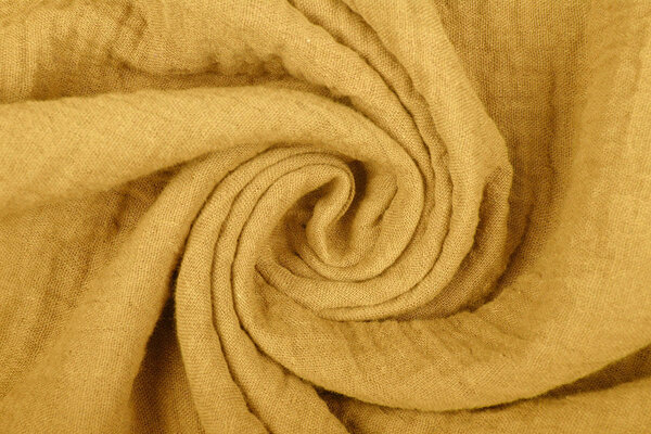 Oeko-Tex®  Coton Double Gaze Tissu Clair Ocre Jaune
