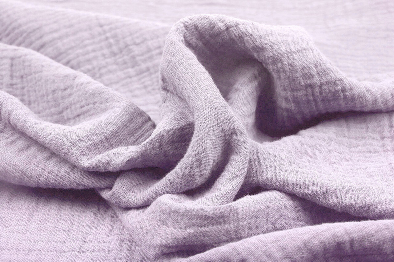 Oeko-Tex® Coton Double Gaze Tissu Clair Lilas Oeko-Tex® Coton Double Gaze Tissu Clair Lilas