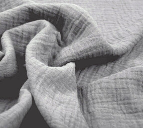 Oeko-Tex®  Double Gauze Fabric Medium Gray Oeko-Tex®  Double Gauze Fabric Medium Gray