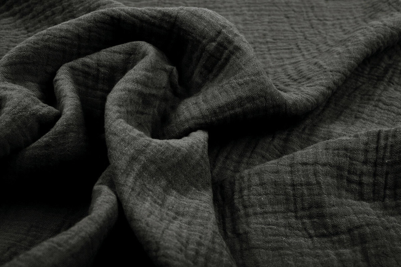 Oeko-Tex®  Double Gauze Fabric Dark grey