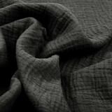 Oeko-Tex® Coton Double Gaze Tissu Donkergrijs Oeko-Tex® Coton Double Gaze Tissu Donkergrijs