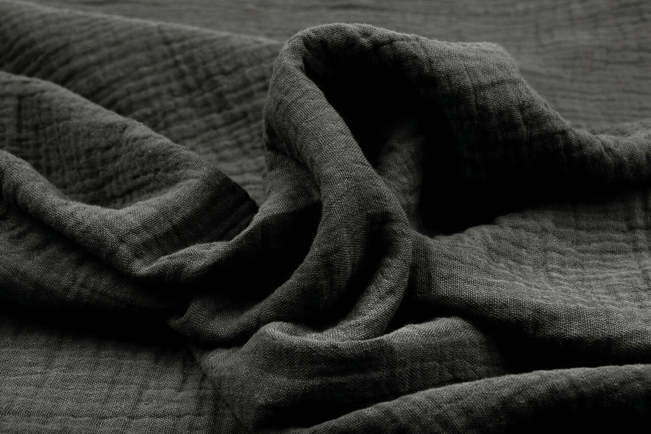 Oeko-Tex®  Double Gauze Fabric Dark grey