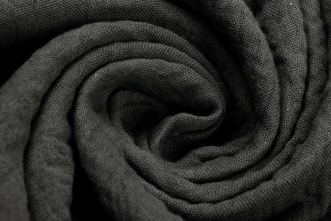 Oeko-Tex® Coton Double Gaze Tissu Donkergrijs Oeko-Tex® Coton Double Gaze Tissu Donkergrijs