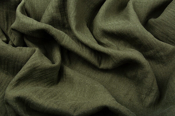 Oeko-Tex® Coton Double Gaze Tissu Vert Militaire Oeko-Tex® Coton Double Gaze Tissu Vert Militaire