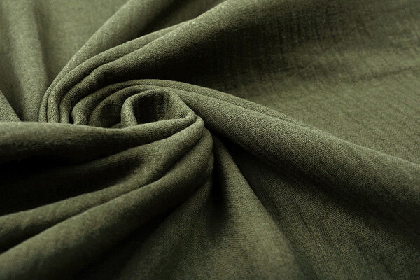 Oeko-Tex® Coton Double Gaze Tissu Vert Militaire Oeko-Tex® Coton Double Gaze Tissu Vert Militaire
