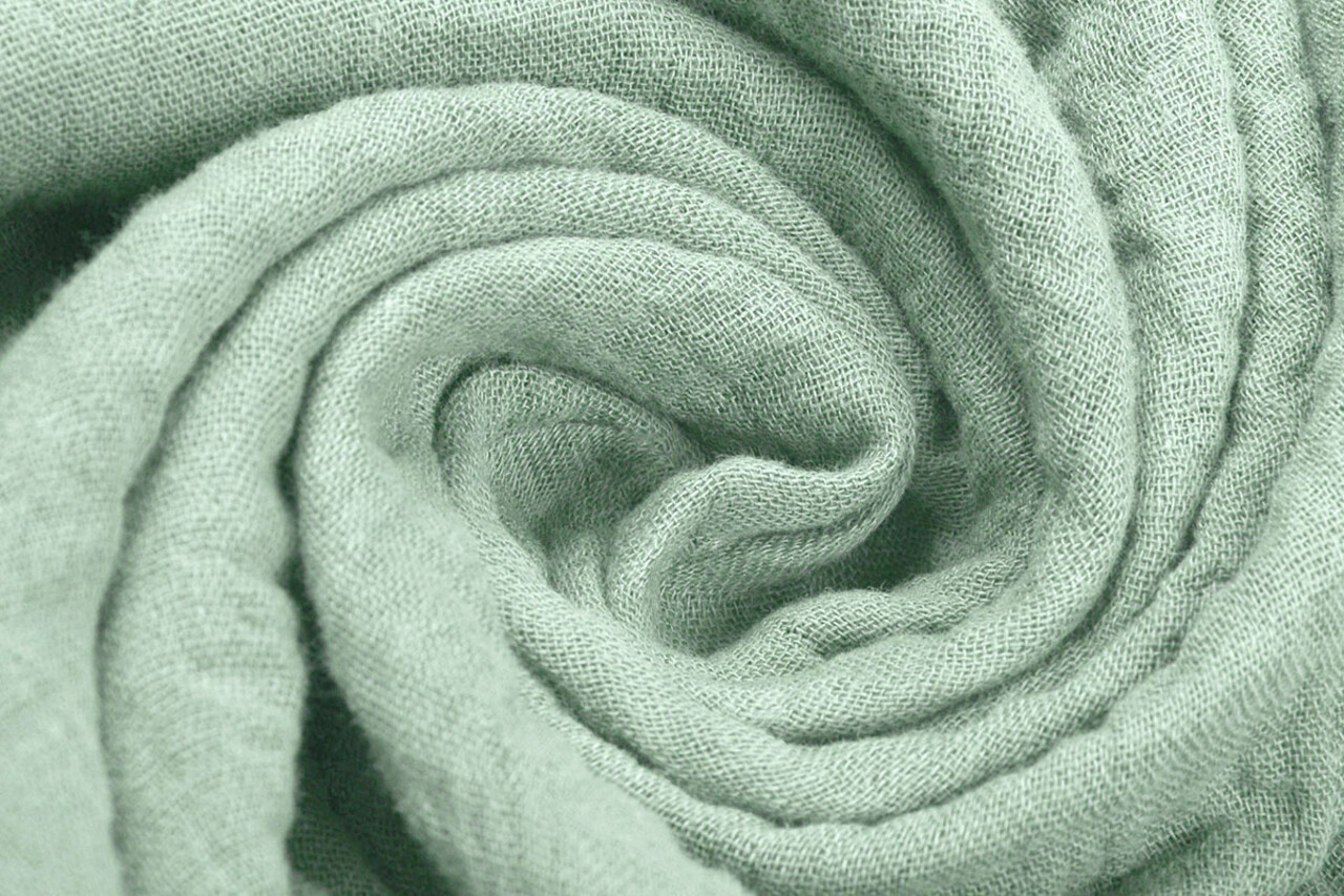 Oeko-Tex® Coton Double Gaze Tissu Vert Ancien Clair Oeko-Tex® Coton Double Gaze Tissu Vert Ancien Clair