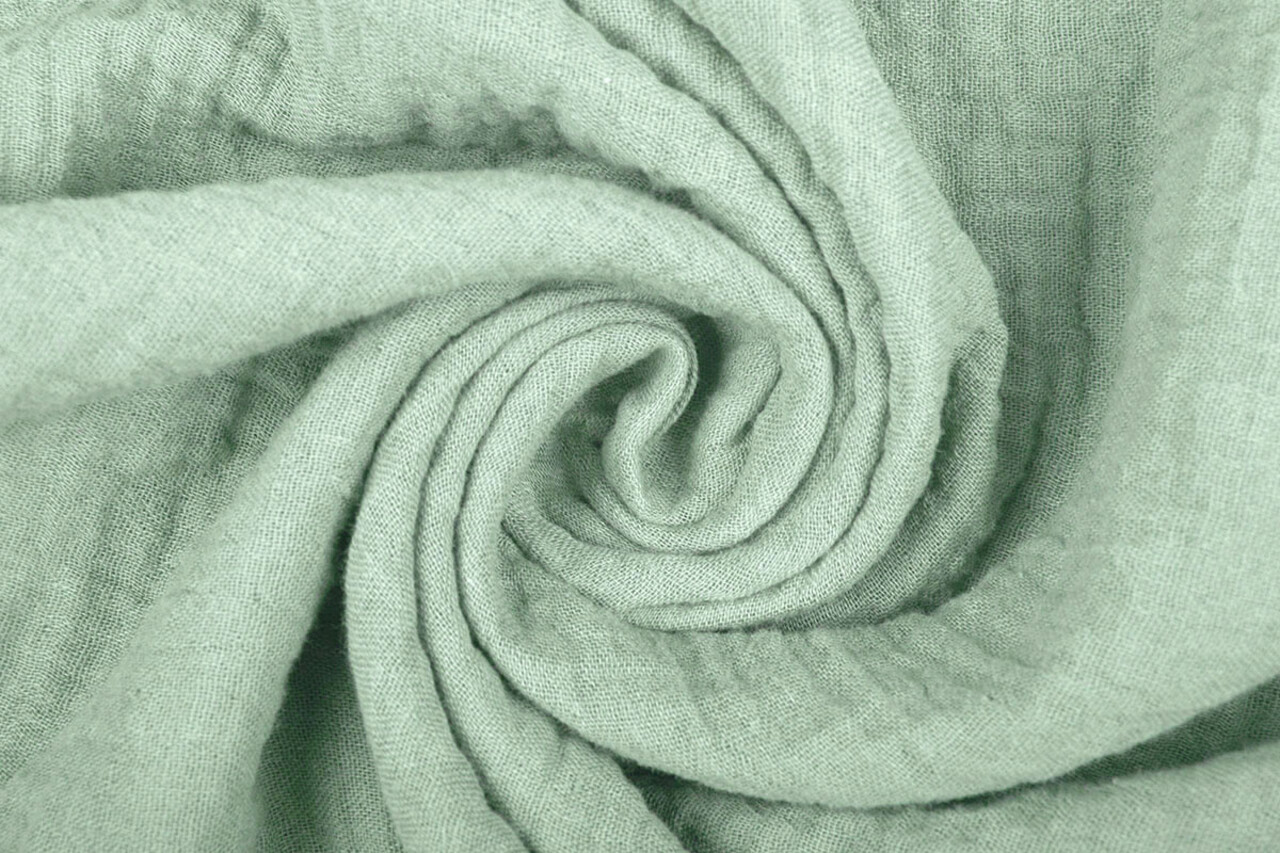 Oeko-Tex® Coton Double Gaze Tissu Vert Ancien Clair Oeko-Tex® Coton Double Gaze Tissu Vert Ancien Clair