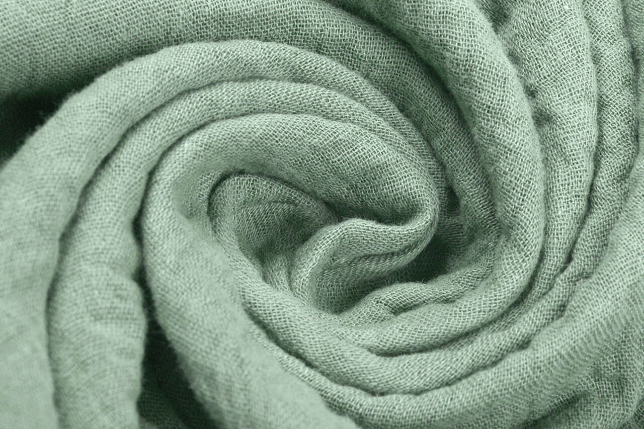 Oeko-Tex®  Tela de Muselina Verde Antiguo