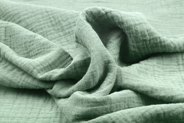 Oeko-Tex® Coton Double Gaze Tissu Vert Ancien Oeko-Tex® Coton Double Gaze Tissu Vert Ancien