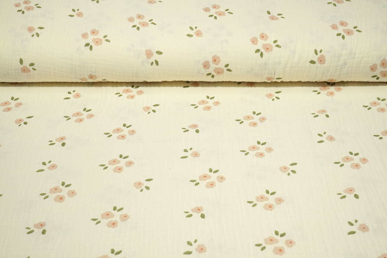 Oeko-Tex®  Baumwoll Musselin Blumen Zivou