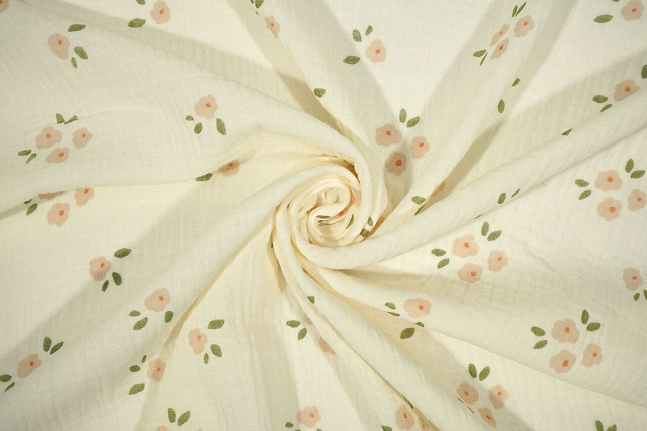Oeko-Tex®  Baumwoll Musselin Blumen Zivou