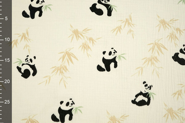 Oeko-Tex® Coton Double Gaze Panda Beer Oeko-Tex® Coton Double Gaze Panda Beer