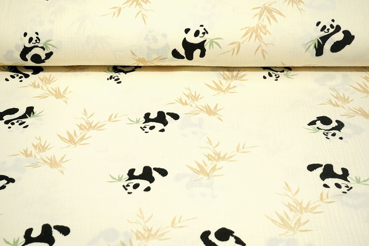 Oeko-Tex®  Baumwoll Musselin Pandabär