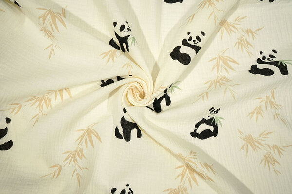 Oeko-Tex®  Baumwoll Musselin Pandabär