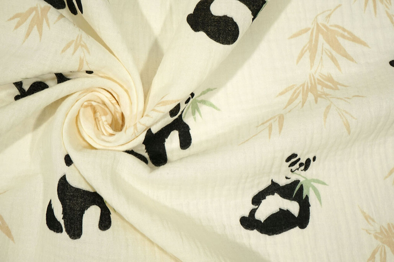 Oeko-Tex®  Baumwoll Musselin Pandabär