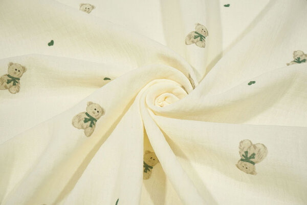 Oeko-Tex® Coton Double Gaze Lovely Bear Oeko-Tex® Coton Double Gaze Lovely Bear