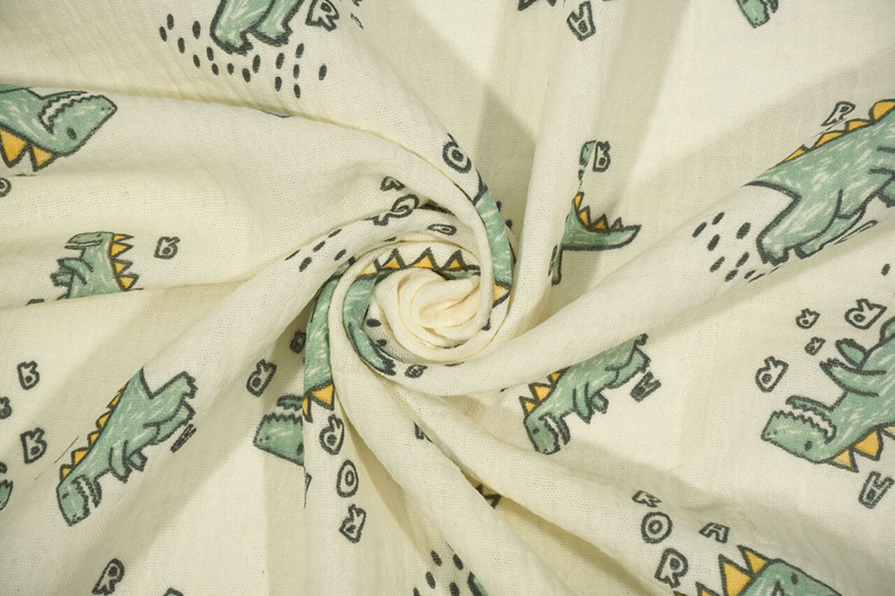Oeko-Tex® Coton Double Gaze Dino Munchi Oeko-Tex® Coton Double Gaze Dino Munchi