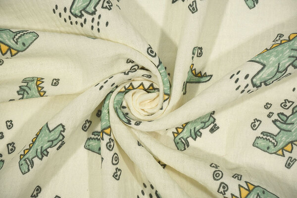 Oeko-Tex® Coton Double Gaze Dino Munchi Oeko-Tex® Coton Double Gaze Dino Munchi