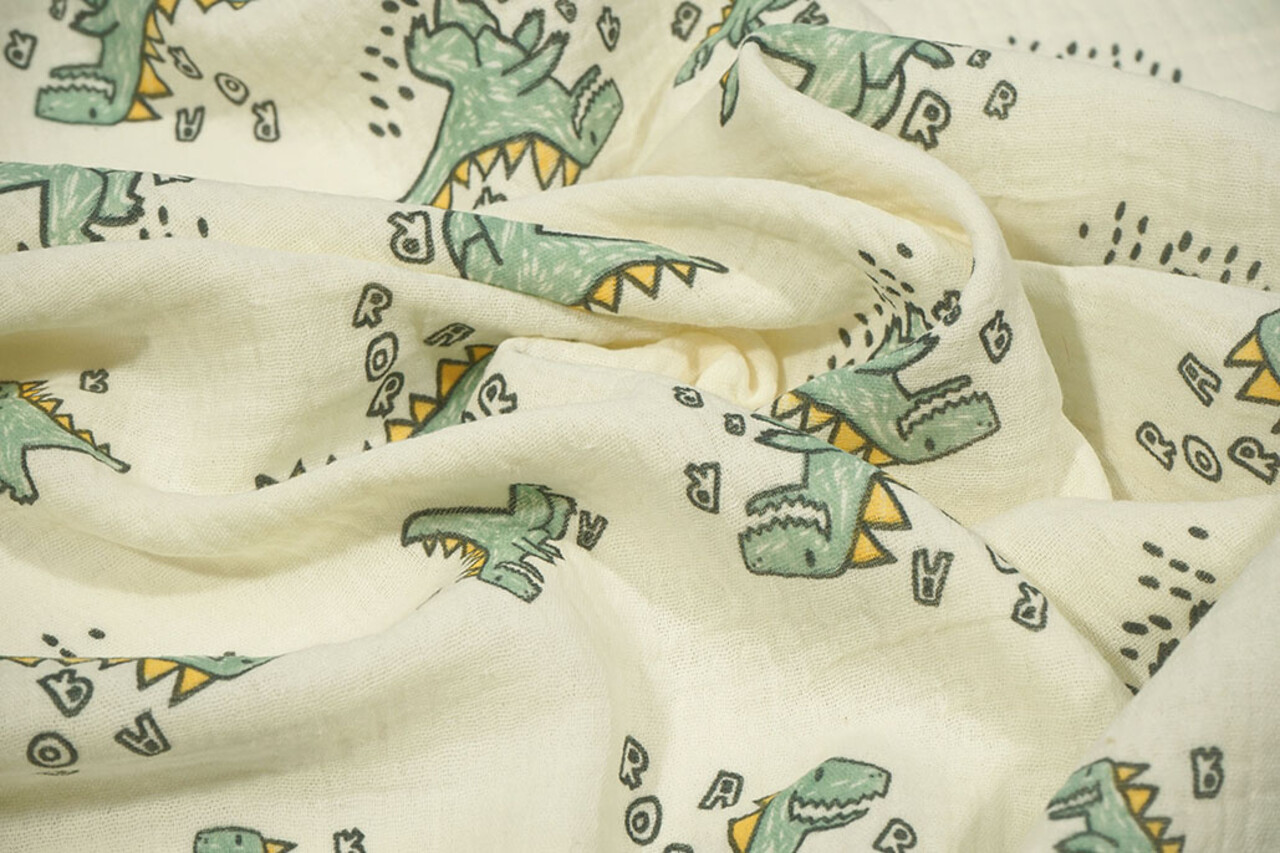 Oeko-Tex® Coton Double Gaze Dino Munchi Oeko-Tex® Coton Double Gaze Dino Munchi
