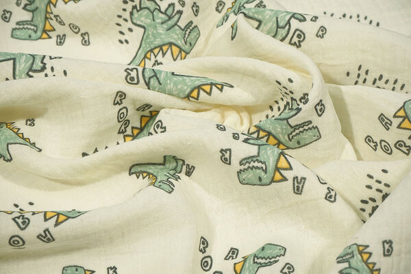 Oeko-Tex® Coton Double Gaze Dino Munchi Oeko-Tex® Coton Double Gaze Dino Munchi