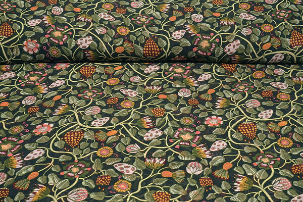 Chiffon Bedruckt Siennaflor Schwarz