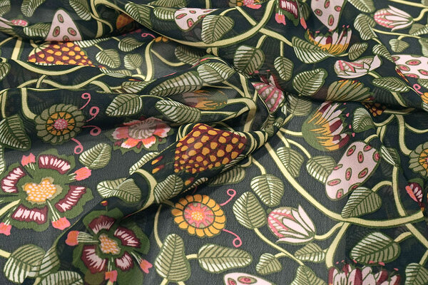 Chiffon Printed Siennaflor Black Chiffon Printed Siennaflor Black