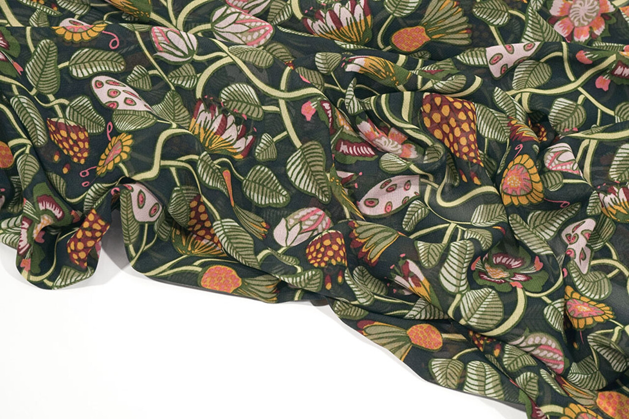 Chiffon Printed Siennaflor Black Chiffon Printed Siennaflor Black