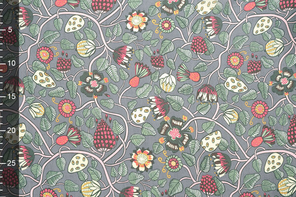 Chiffon Printed Siennaflor Grey Chiffon Printed Siennaflor Grey