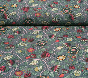 Chiffon Bedruckt Siennaflor Grau Chiffon Bedruckt Siennaflor Grau