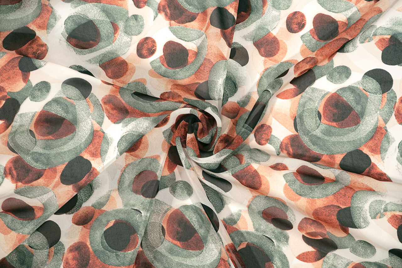 Chiffon Stampato Pavora Mattone