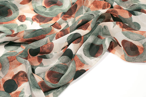 Chiffon Stampato Pavora Mattone