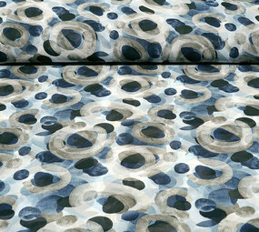 Chiffon Bedrukt Pavora Blauw Chiffon Bedrukt Pavora Blauw