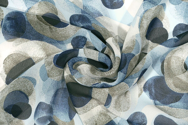 Chifón Estampado Pavora Azul Chifón Estampado Pavora Azul