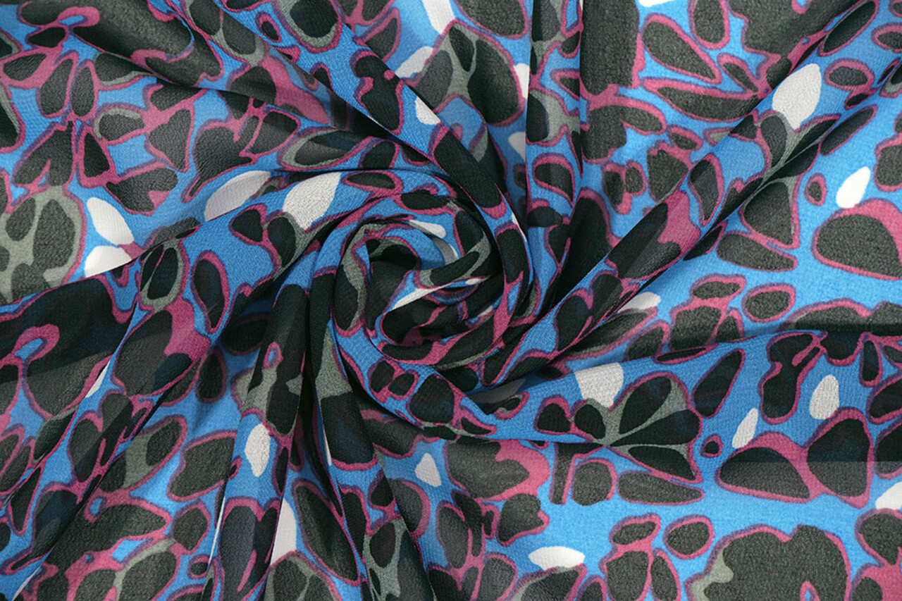 Chiffon Bedrukt Splotch Multi-1