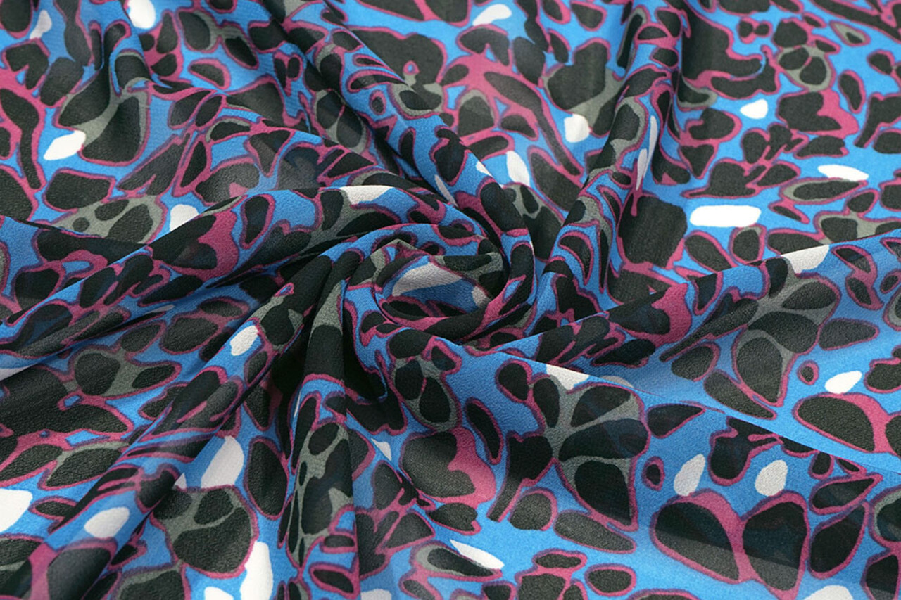 Chiffon Printed Splotch Multi-1