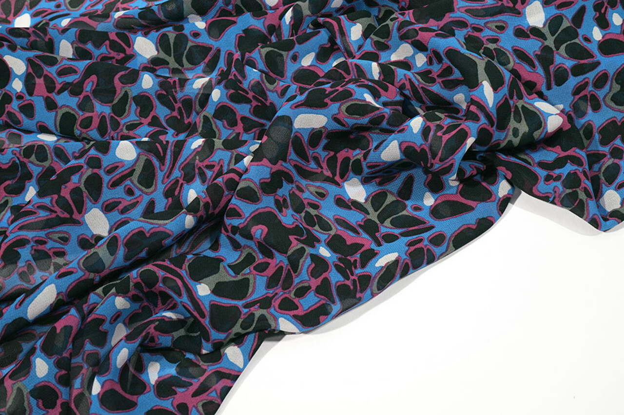 Chiffon Printed Splotch Multi-1
