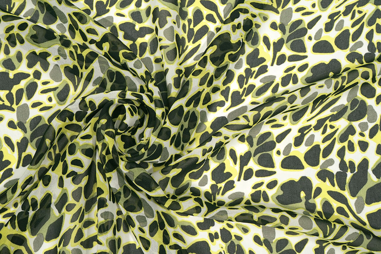 Chiffon Bedrukt Splotch Multi-2