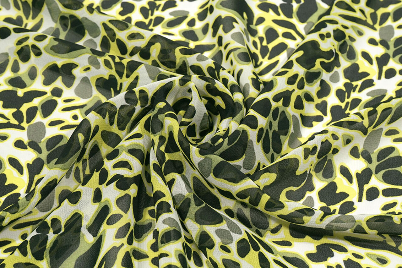 Chiffon Bedrukt Splotch Multi-2