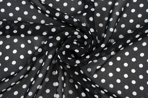 Chiffon Printed Dots Black Chiffon Printed Dots Black