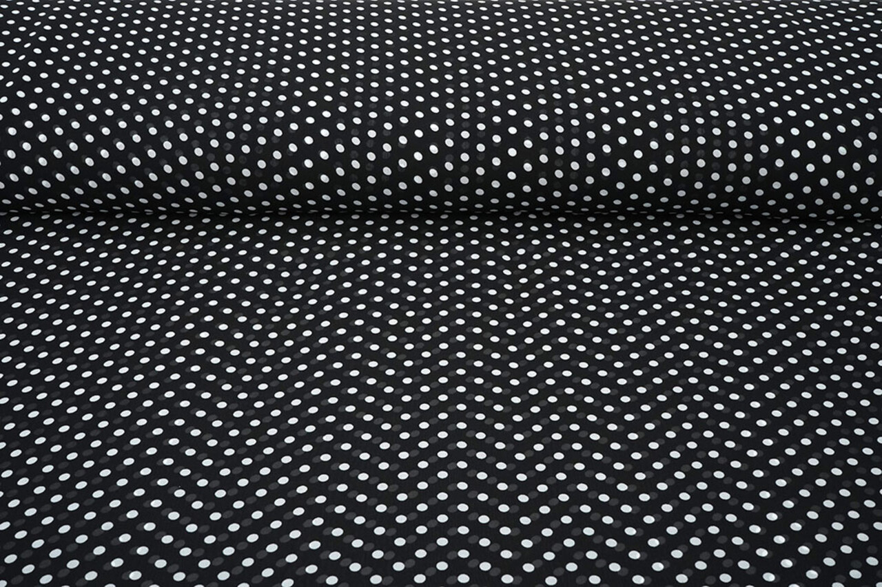 Chiffon Bedruckt Punkte Schwarz Chiffon Bedruckt Punkte Schwarz