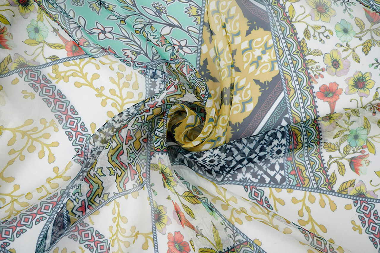 Chiffon Printed Splenda Green