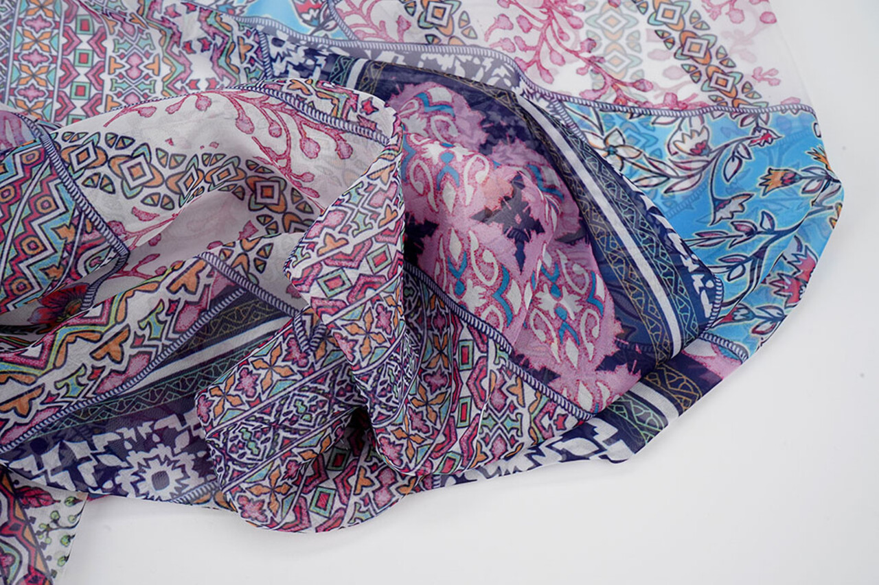 Chiffon Printed Splenda Blue Chiffon Printed Splenda Blue