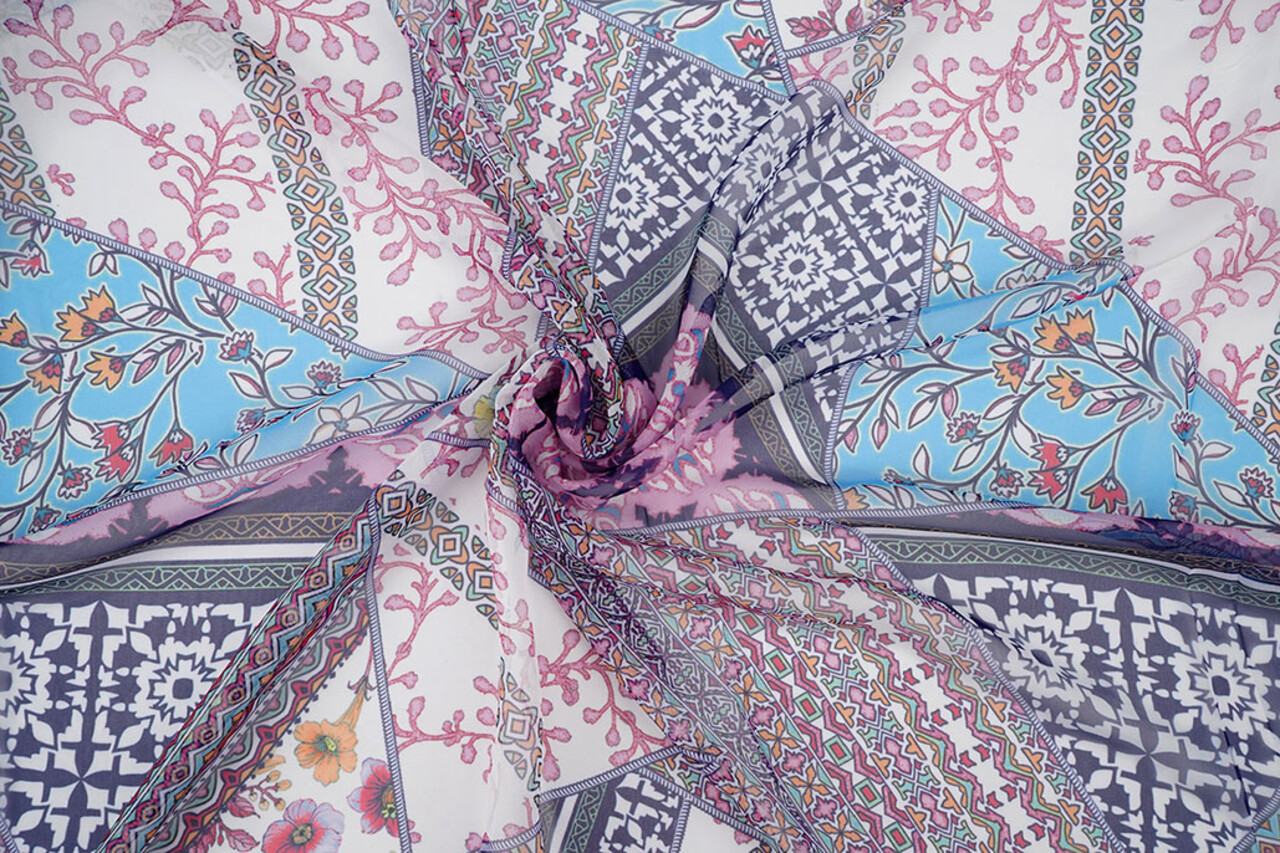 Chiffon Printed Splenda Blue Chiffon Printed Splenda Blue