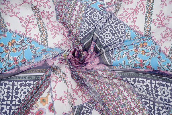 Chiffon Printed Splenda Blue Chiffon Printed Splenda Blue