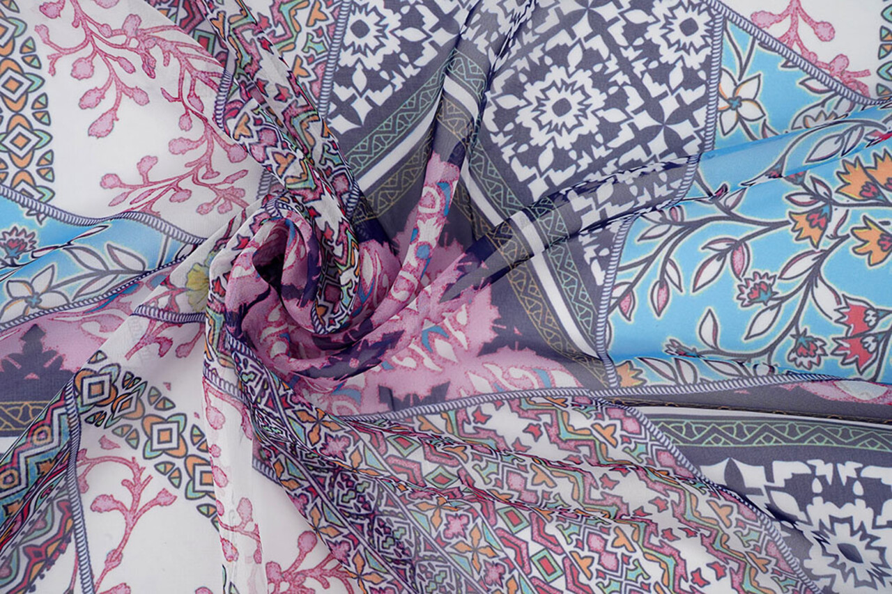 Chiffon Printed Splenda Blue Chiffon Printed Splenda Blue