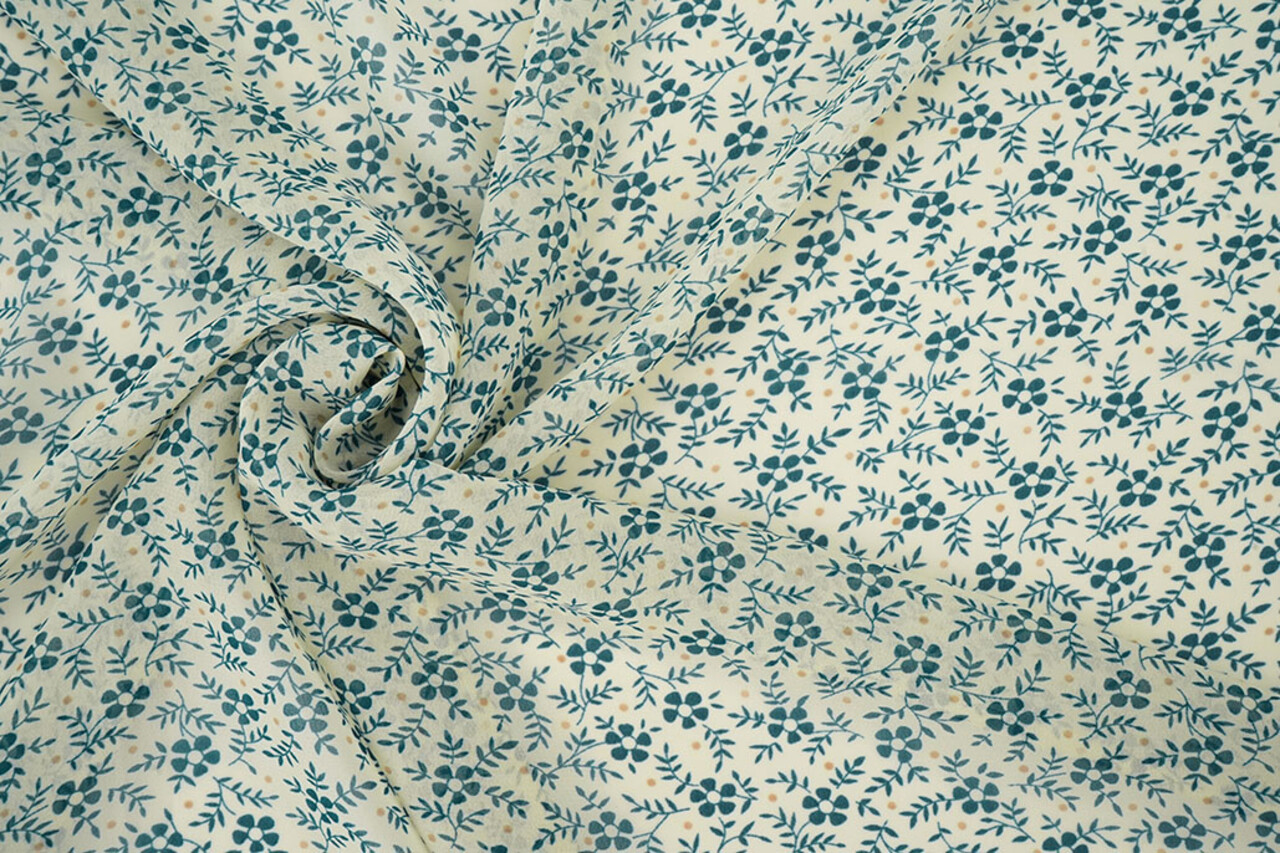 Chiffon Bedrukt Lumiessa Creme Chiffon Bedrukt Lumiessa Creme