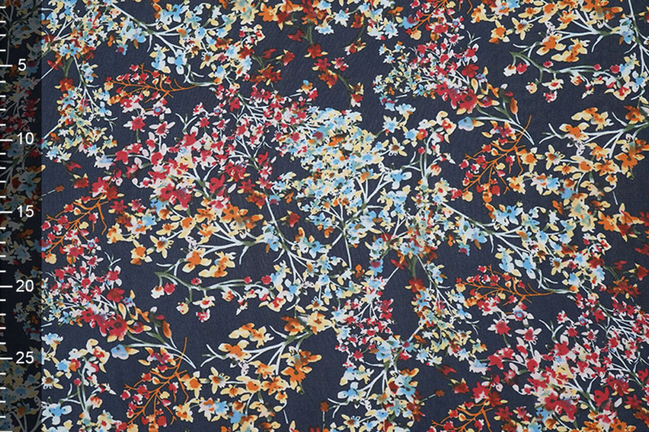 Chiffon Stampato Aurelisse Blu Navy Chiffon Stampato Aurelisse Blu Navy