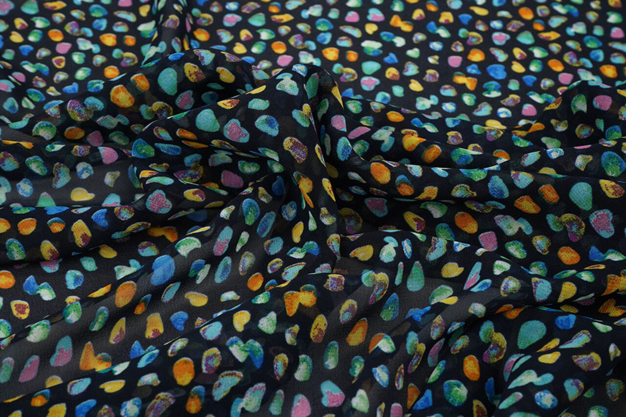 Chiffon Stampato Alunora Blu Chiffon Stampato Alunora Blu