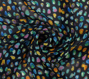 Chiffon Bedrukt Alunora  Blauw Chiffon Bedrukt Alunora  Blauw